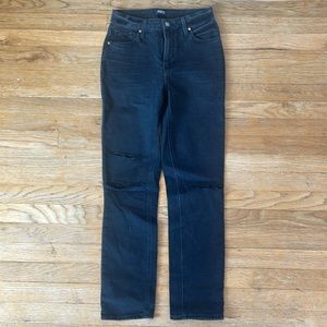 PAIGE high rise sarah straight with slit destruction